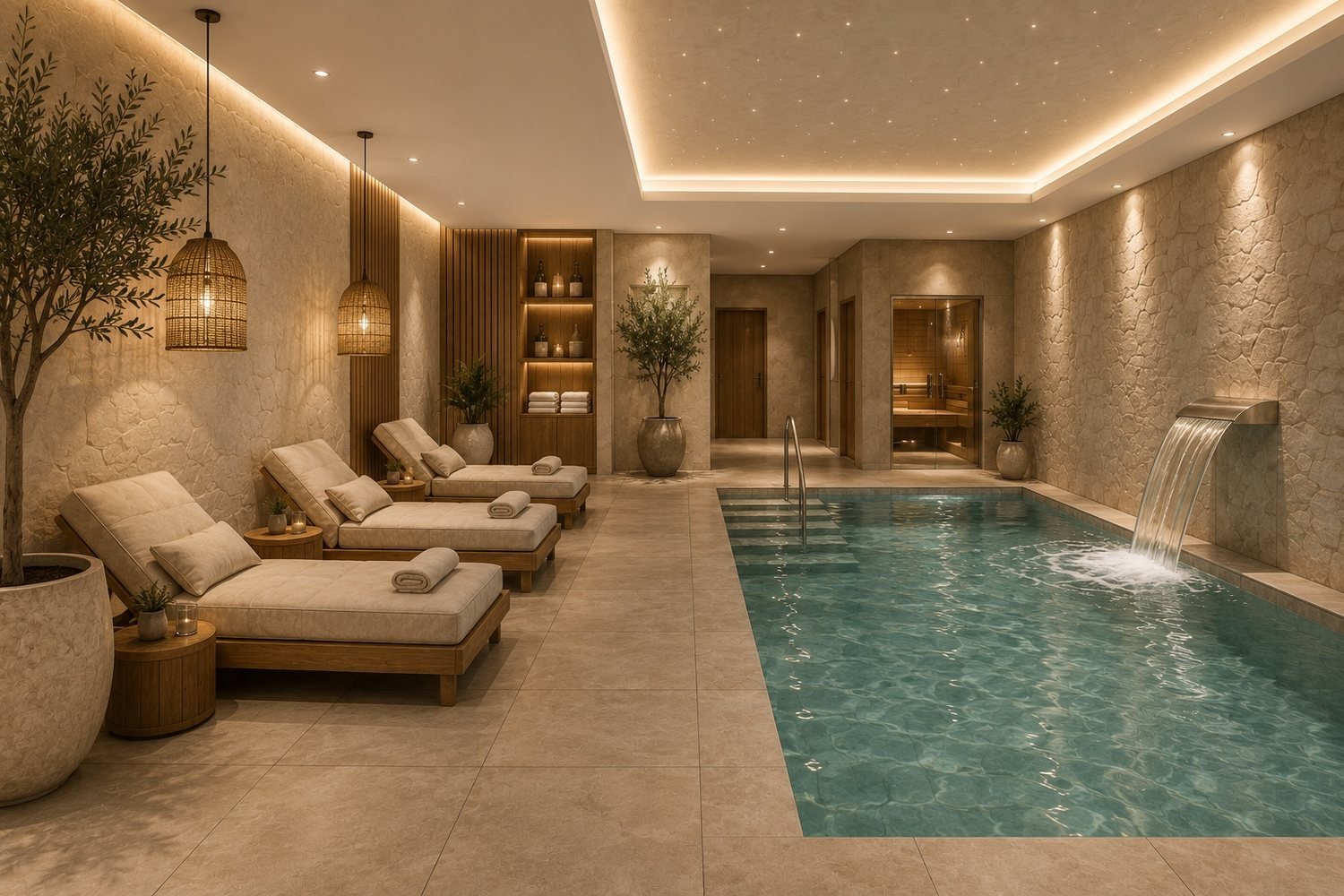 Render fotorrealista — Spa & wellness de hotel 5★ — IE Contract